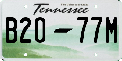 TN license plate B2077M