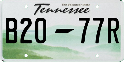 TN license plate B2077R