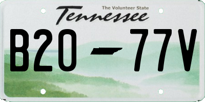 TN license plate B2077V