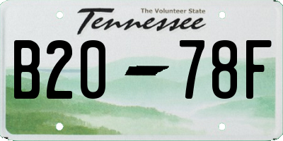 TN license plate B2078F