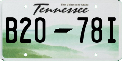 TN license plate B2078I