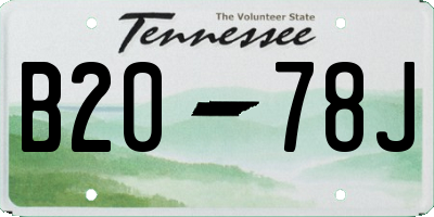 TN license plate B2078J
