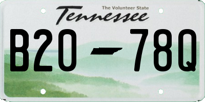 TN license plate B2078Q
