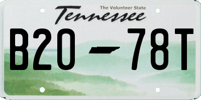 TN license plate B2078T