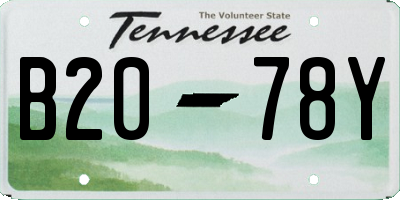 TN license plate B2078Y
