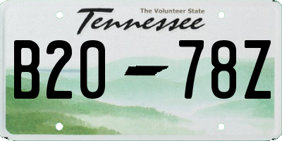 TN license plate B2078Z