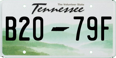 TN license plate B2079F