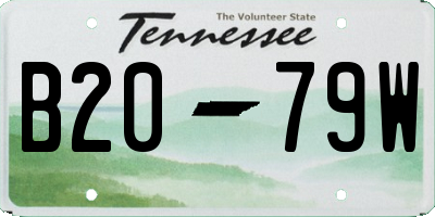 TN license plate B2079W