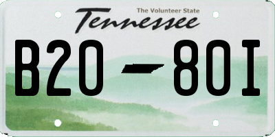 TN license plate B2080I