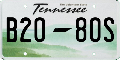 TN license plate B2080S
