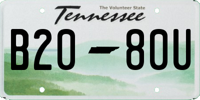 TN license plate B2080U