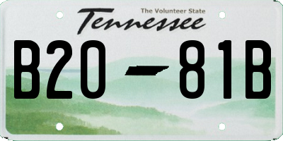 TN license plate B2081B
