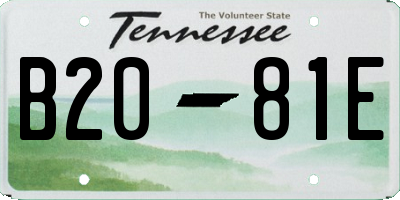 TN license plate B2081E