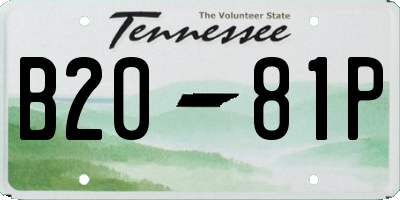 TN license plate B2081P