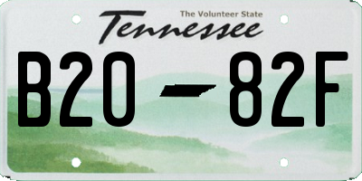 TN license plate B2082F