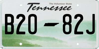 TN license plate B2082J