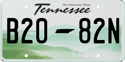 TN license plate B2082N