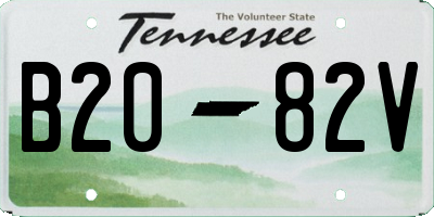 TN license plate B2082V