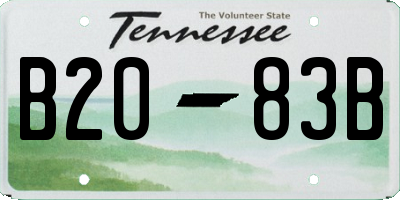 TN license plate B2083B