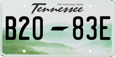 TN license plate B2083E