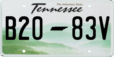 TN license plate B2083V