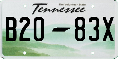 TN license plate B2083X