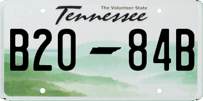 TN license plate B2084B