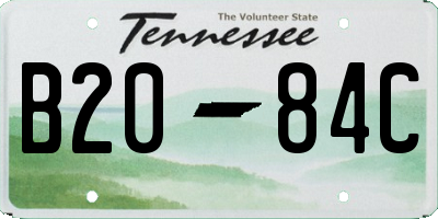 TN license plate B2084C