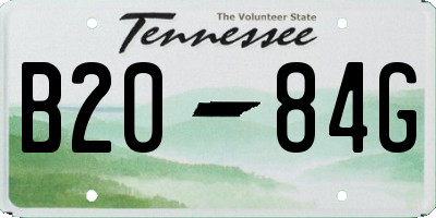 TN license plate B2084G