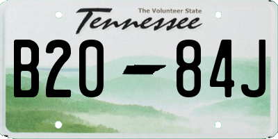 TN license plate B2084J