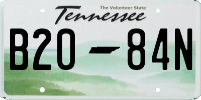 TN license plate B2084N