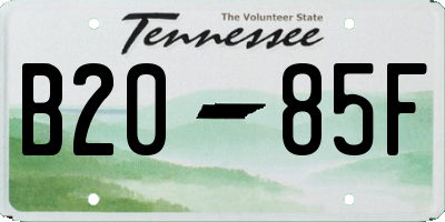 TN license plate B2085F