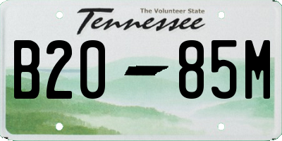 TN license plate B2085M