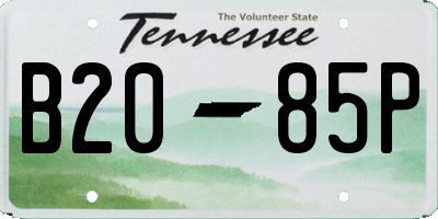 TN license plate B2085P