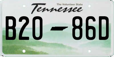 TN license plate B2086D