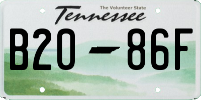 TN license plate B2086F