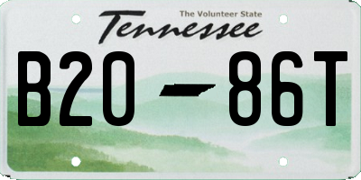 TN license plate B2086T