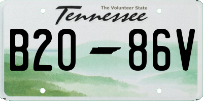 TN license plate B2086V
