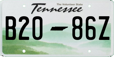 TN license plate B2086Z