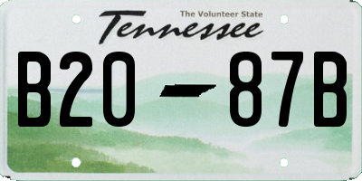 TN license plate B2087B