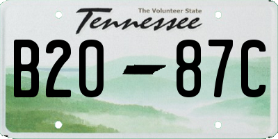 TN license plate B2087C