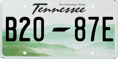 TN license plate B2087E