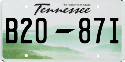 TN license plate B2087I