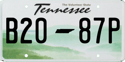 TN license plate B2087P