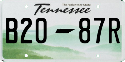 TN license plate B2087R