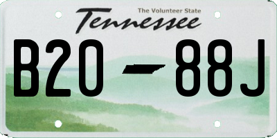 TN license plate B2088J