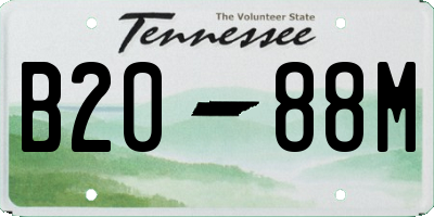 TN license plate B2088M