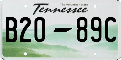TN license plate B2089C