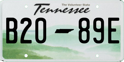 TN license plate B2089E
