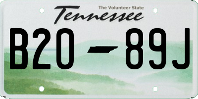 TN license plate B2089J
